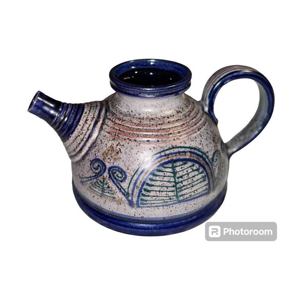 Deep blue gray vase pitcher pot decor - Picture 3 of 15